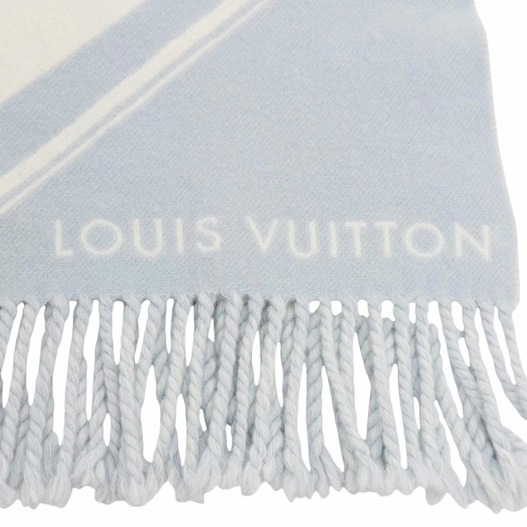 Great LOUIS VUITTON Scarf Muffler Lock and Keys With fringe wool Women M96825