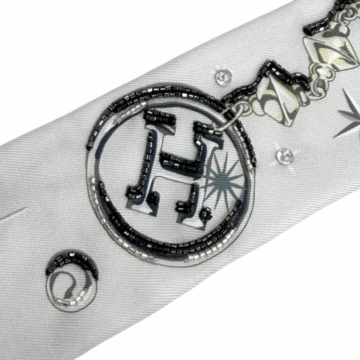 Pristine HERMES scarf Ribbon Twill Precieuse C'est la Fête Current product silk