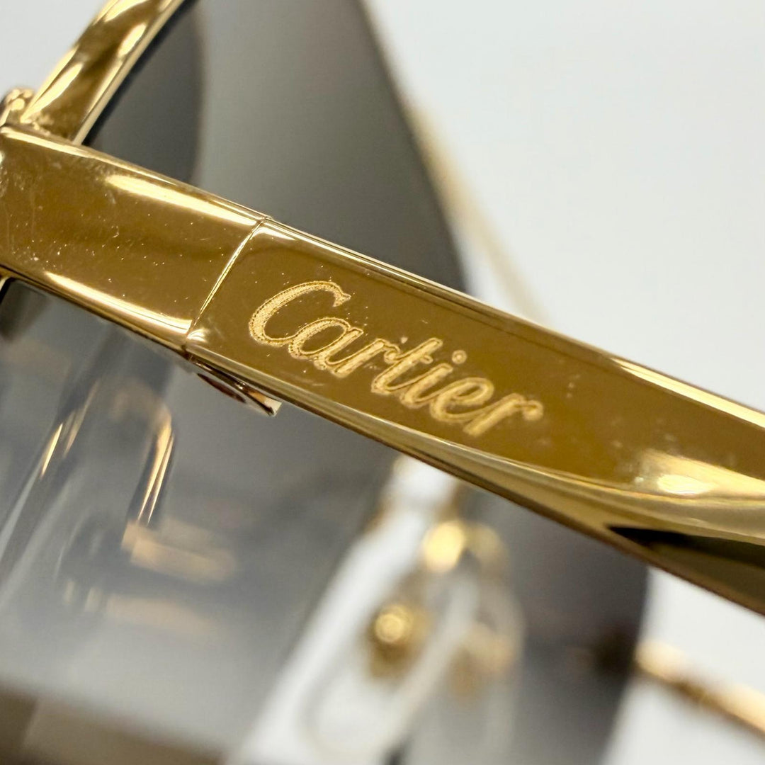 Excellent Cartier sunglasses PANTHERE de Cartier gold mens CT0065S