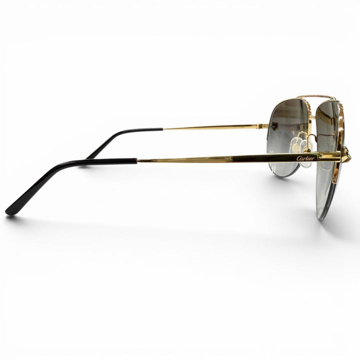 Excellent Cartier sunglasses PANTHERE de Cartier gold mens CT0065S