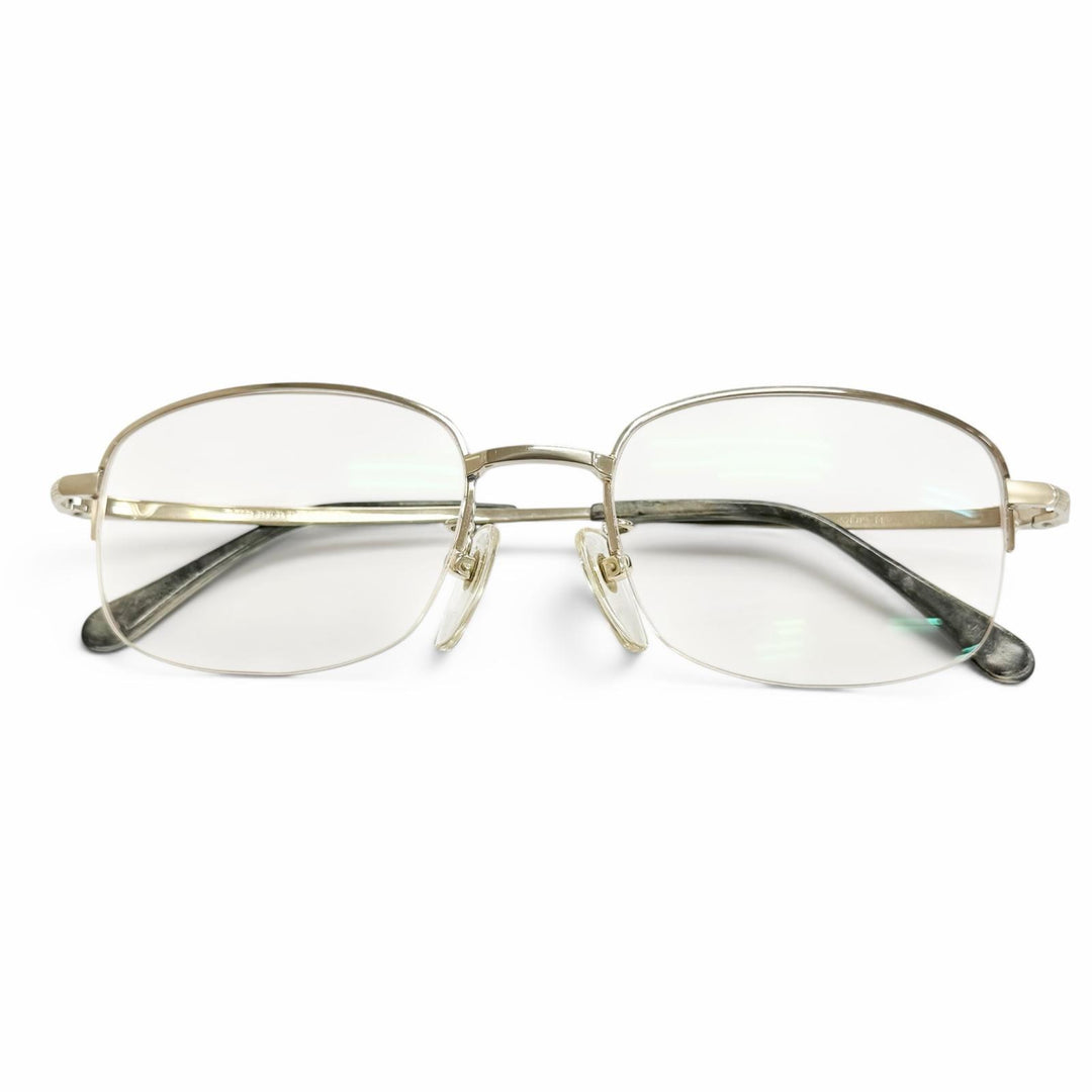 Very Good BURBERRY Glasses Half rim White gold K14WG mens