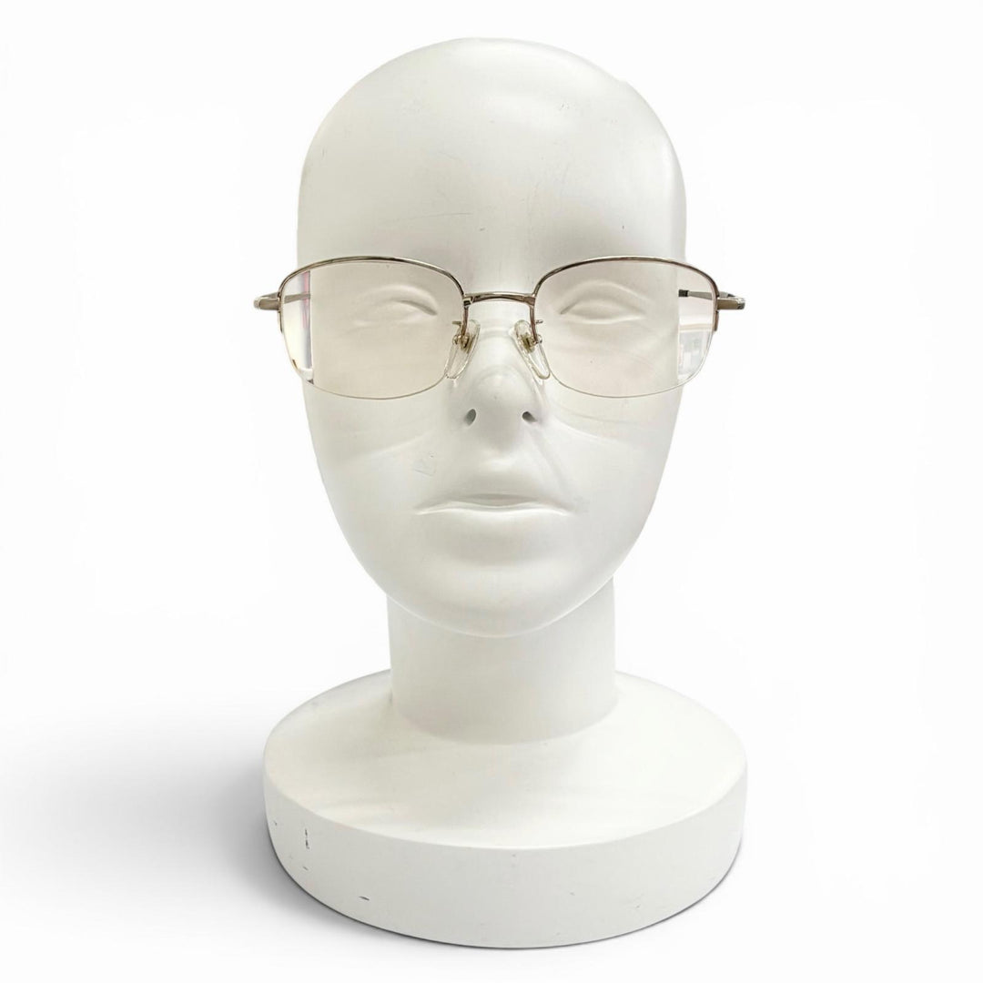 Very Good BURBERRY Glasses Half rim White gold K14WG mens