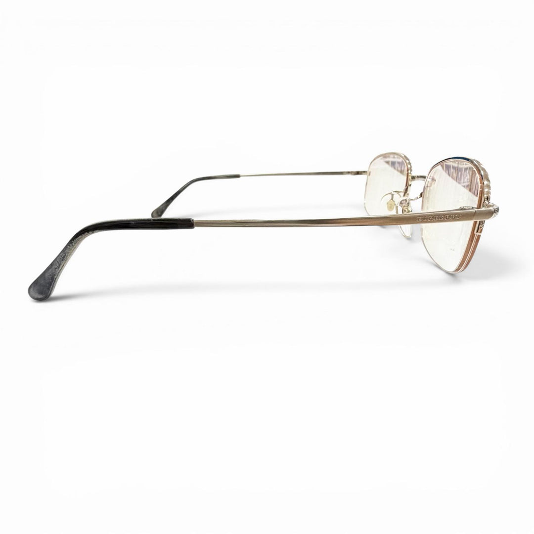 Very Good BURBERRY Glasses Half rim White gold K14WG mens