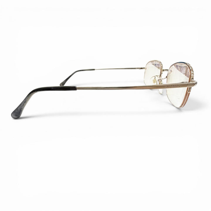 Very Good BURBERRY Glasses Half rim White gold K14WG mens