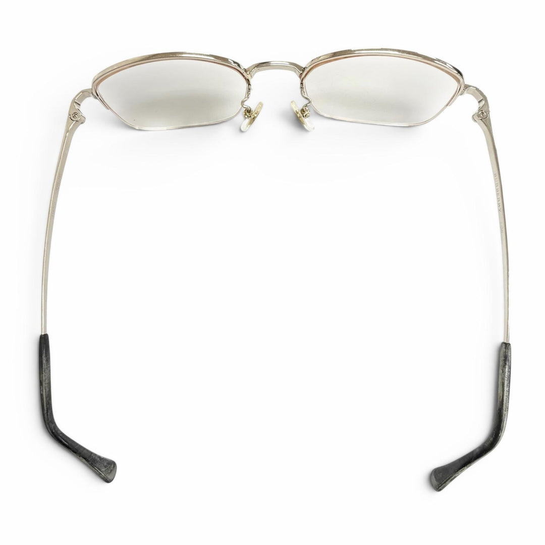 Very Good BURBERRY Glasses Half rim White gold K14WG mens