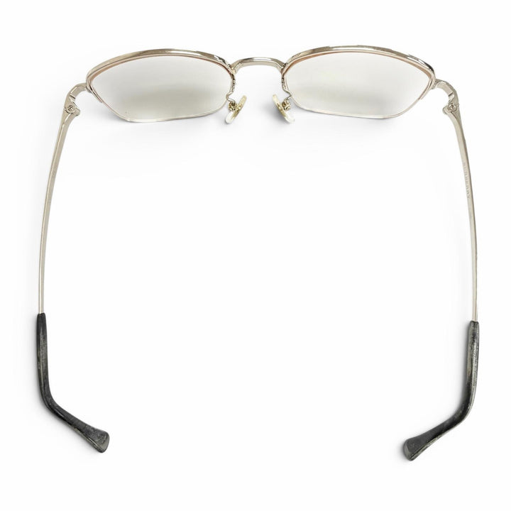 Very Good BURBERRY Glasses Half rim White gold K14WG mens