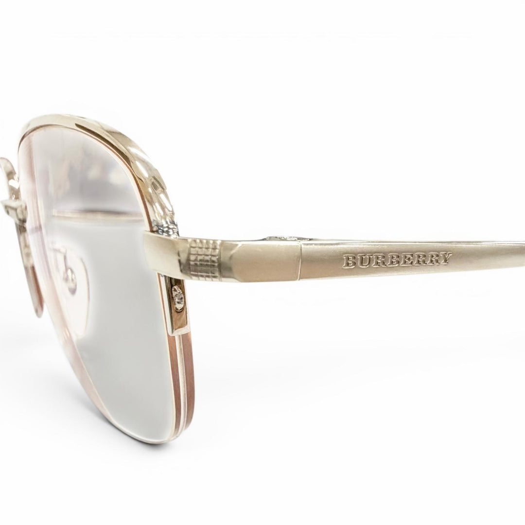 Very Good BURBERRY Glasses Half rim White gold K14WG mens