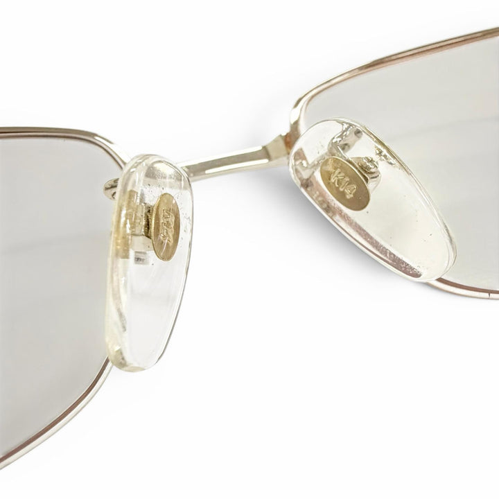 Very Good BURBERRY Glasses Half rim White gold K14WG mens