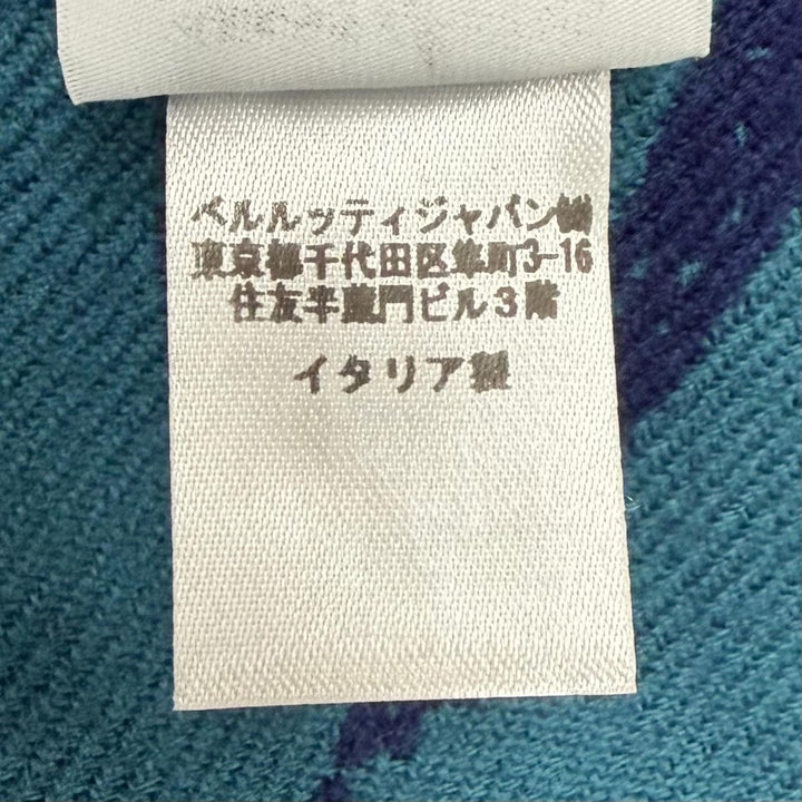Great BERLUTI Scarf Calligraphy reversible Navy wool mens