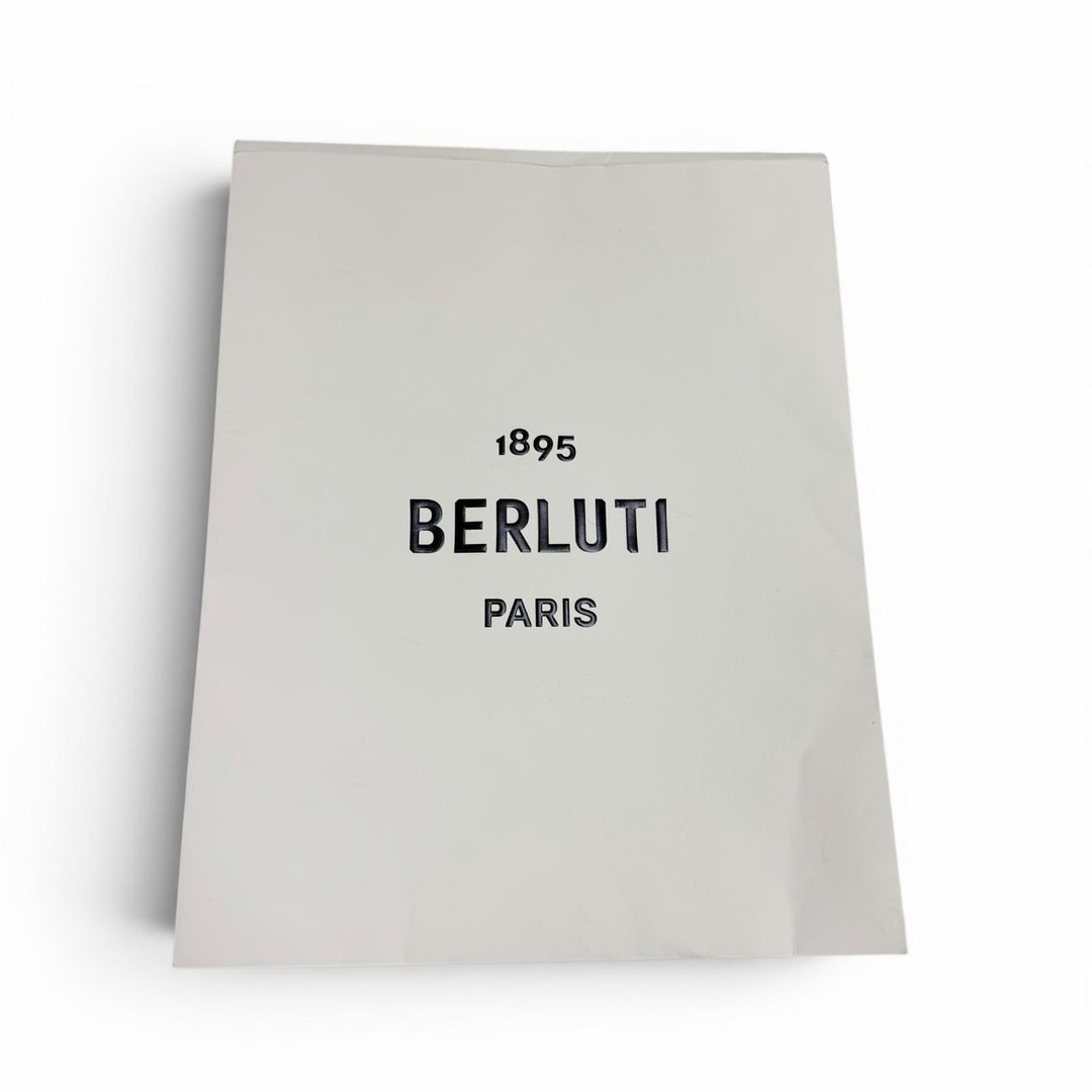 Great BERLUTI Scarf Calligraphy reversible Navy wool mens