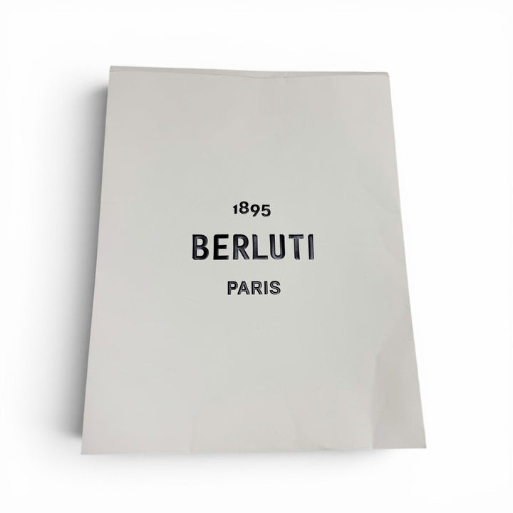 Great BERLUTI Scarf Calligraphy reversible Navy wool mens