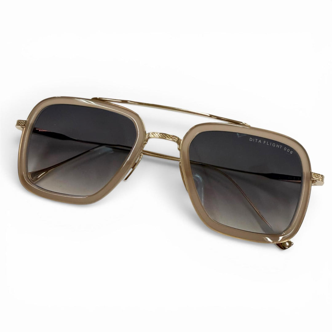 Pristine DITA sunglasses FLIGHT 006 Two-bridge gradient lenses gold mens 7806