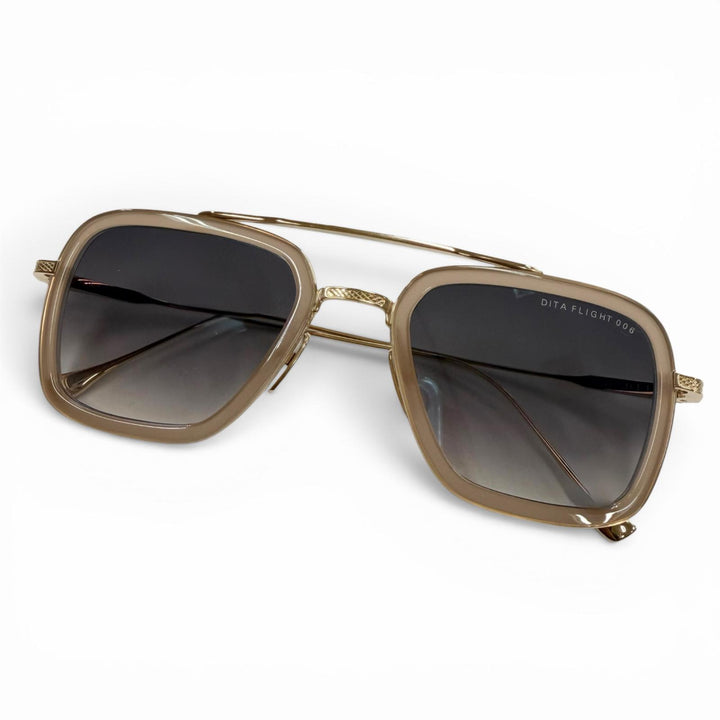 Pristine DITA sunglasses FLIGHT 006 Two-bridge gradient lenses gold mens 7806