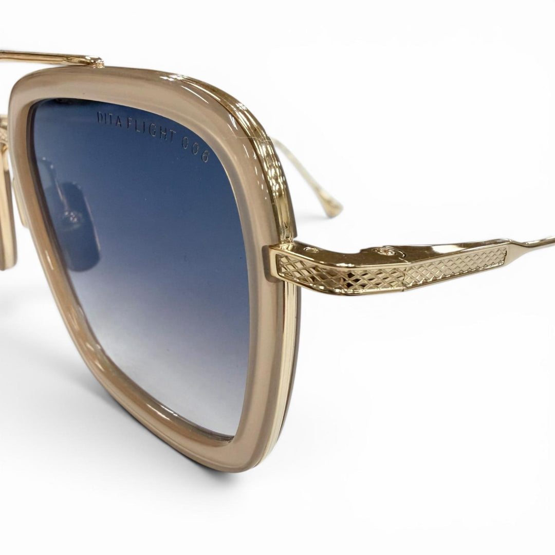Pristine DITA sunglasses FLIGHT 006 Two-bridge gradient lenses gold mens 7806