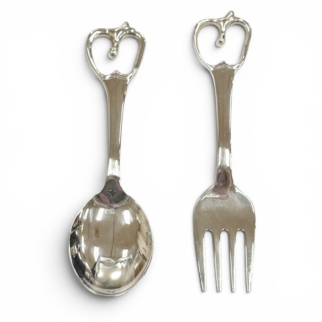 Excellent TIFFANY&Co. Tableware Open Heart Baby Set Silver 925 Kids