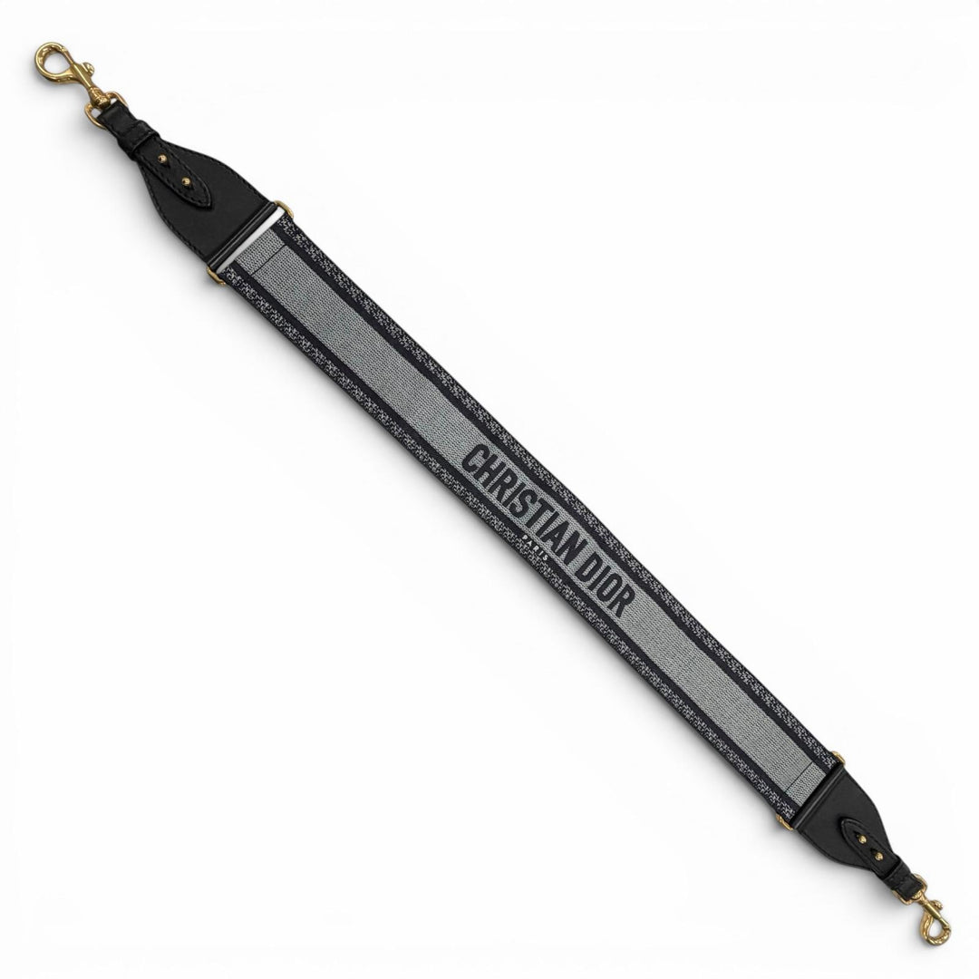 Great Christian Dior Shoulder strap Embroidery Navy canvas Women