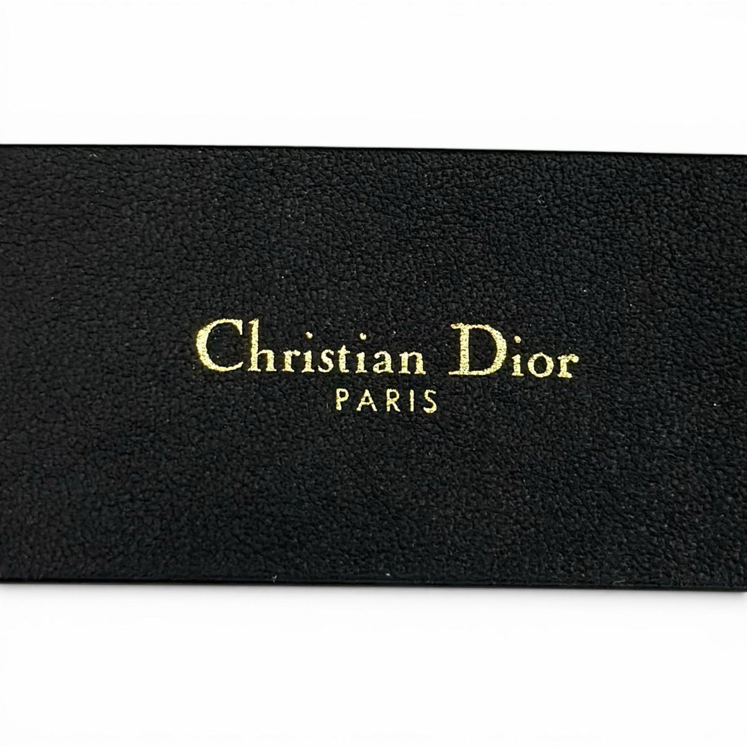 Great Christian Dior belt 30 MONTAIGNE CD logo buckle black leather Women