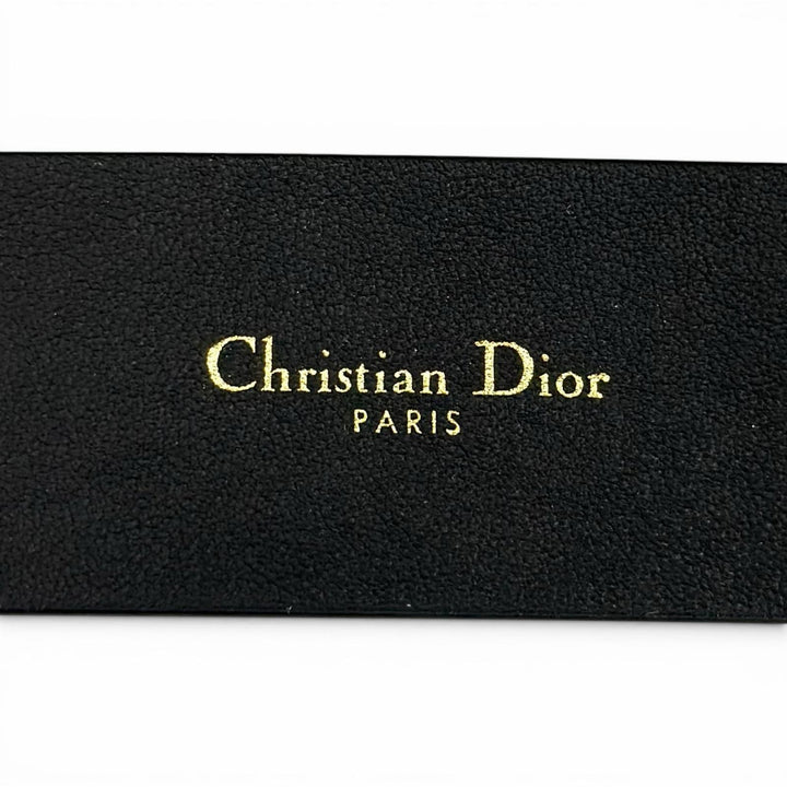 Great Christian Dior belt 30 MONTAIGNE CD logo buckle black leather Women