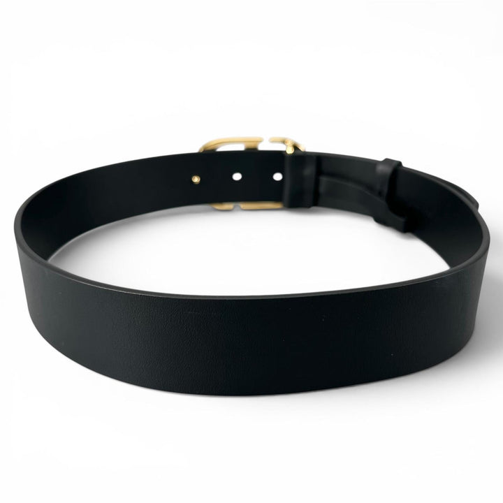 Great Christian Dior belt 30 MONTAIGNE CD logo buckle black leather Women
