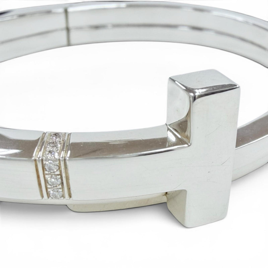 Great TIFFANY&Co. Bangle T square wrap Silver 925 Women