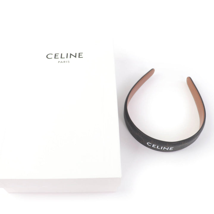 Excellent CELINE Katyusha Triomphe logo hairband hair accessory Tan 46Z952CCT