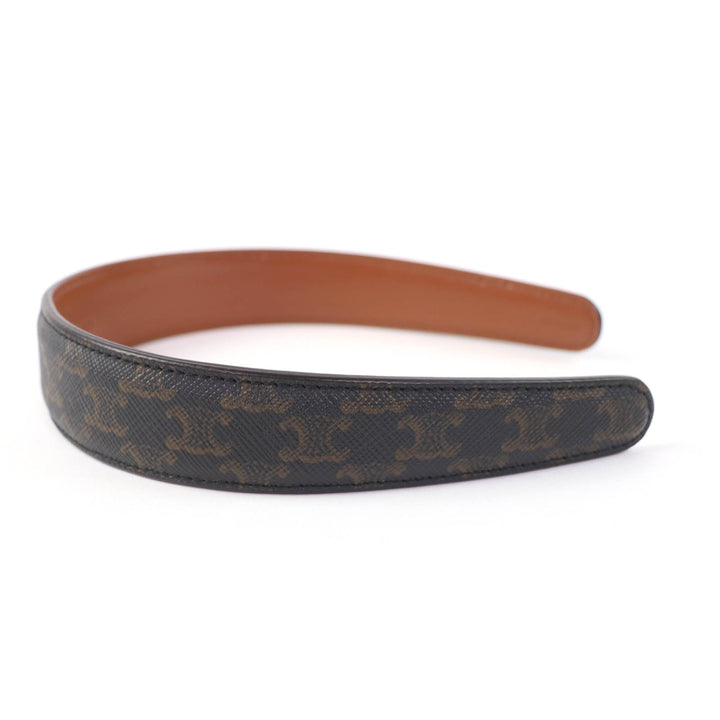 Excellent CELINE Katyusha Triomphe logo hairband hair accessory Tan 46Z952CCT