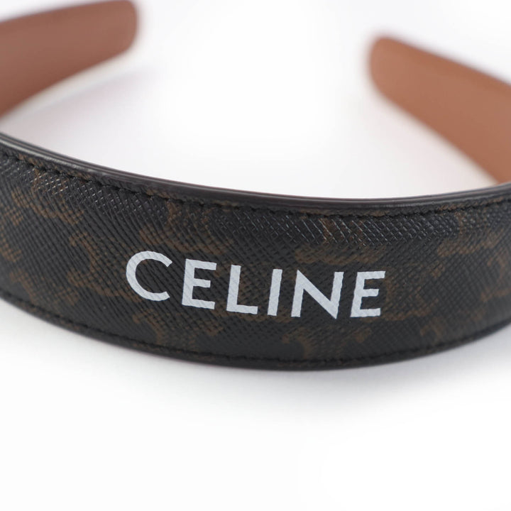Excellent CELINE Katyusha Triomphe logo hairband hair accessory Tan 46Z952CCT