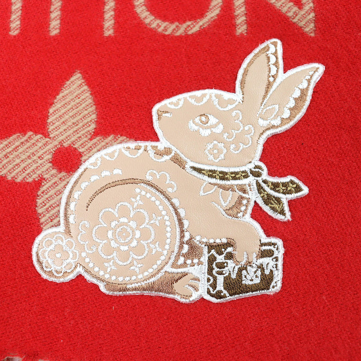 Excellent LOUIS VUITTON Scarf Echarpe LV Essential Precious Rabbit M78166