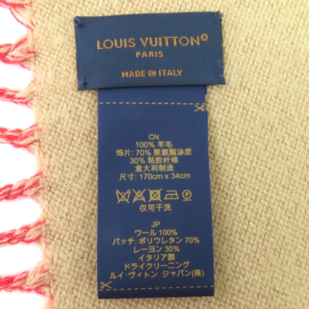 Excellent LOUIS VUITTON Scarf Echarpe LV Essential Precious Rabbit M78166