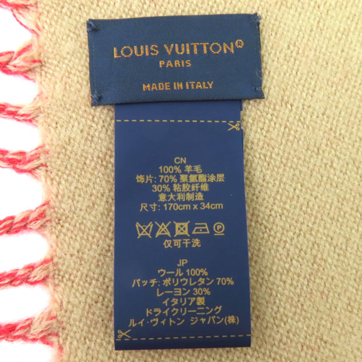 Excellent LOUIS VUITTON Scarf Echarpe LV Essential Precious Rabbit M78166