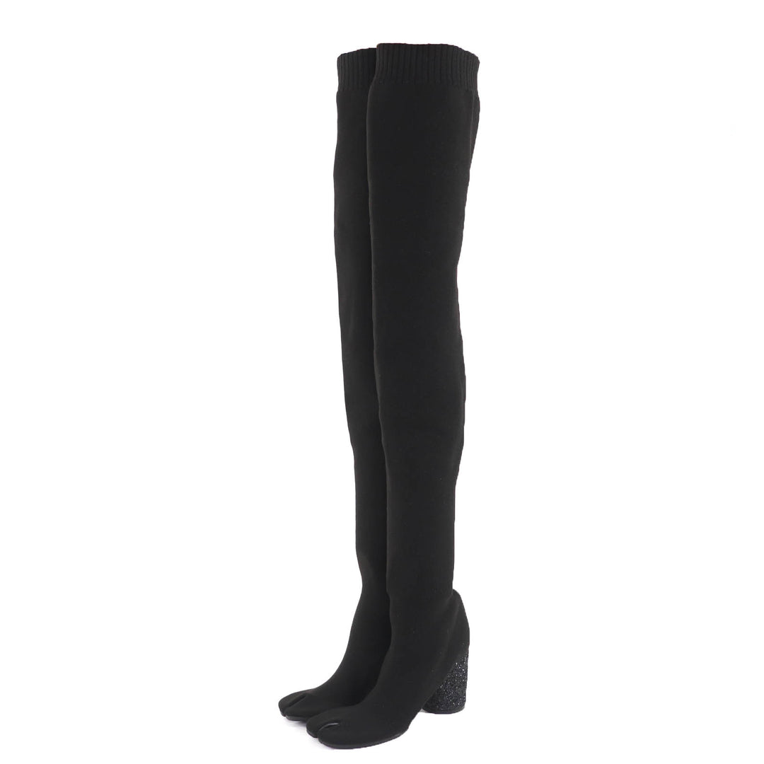 Pristine Maison Margiela 22 Knee high boots Tabi Tabi black Women 37.5 S58WW0082