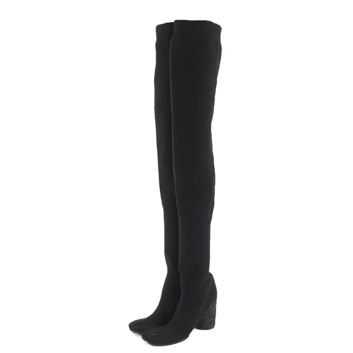 Pristine Maison Margiela 22 Knee high boots Tabi Tabi black Women 37.5 S58WW0082