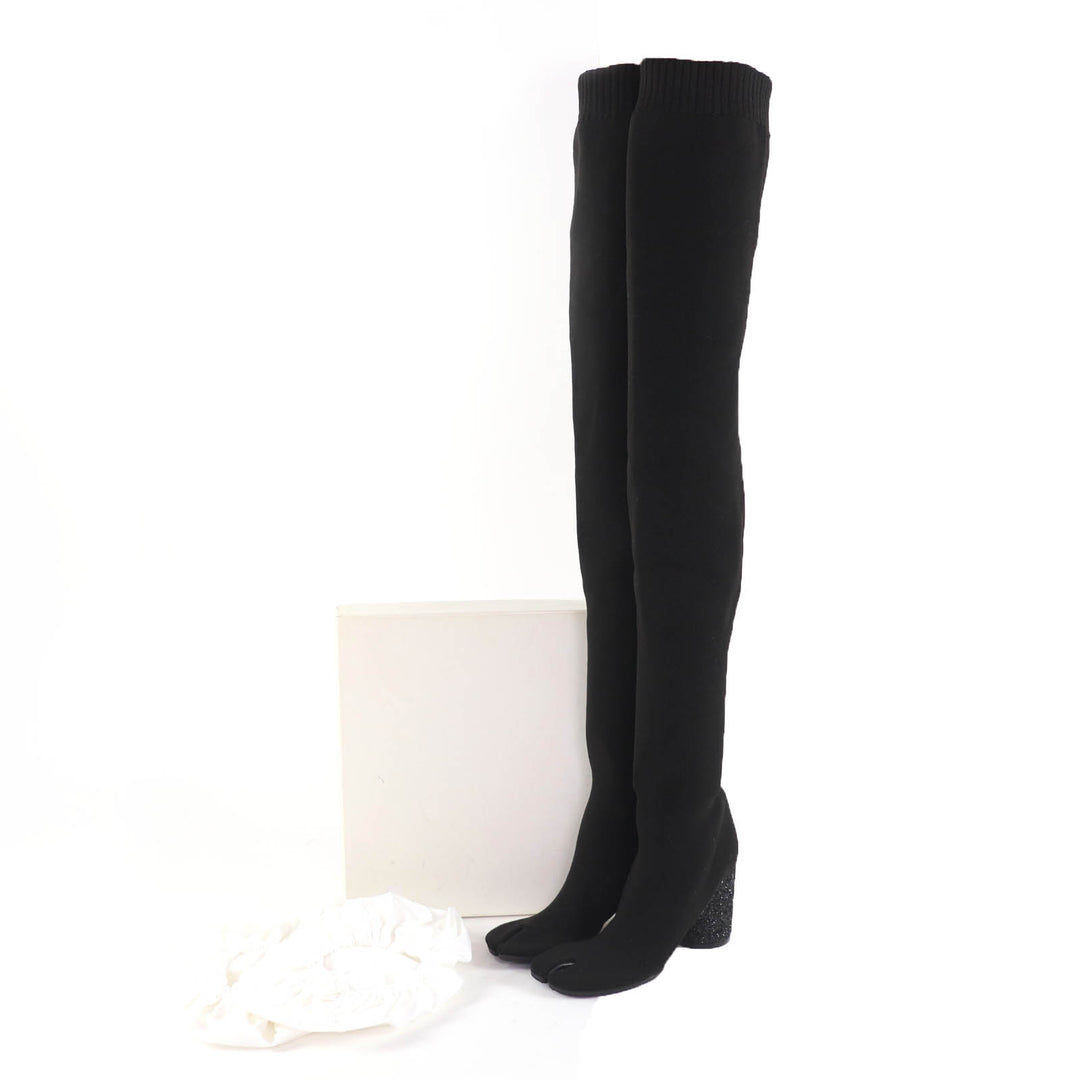 Pristine Maison Margiela 22 Knee high boots Tabi Tabi black Women 37.5 S58WW0082