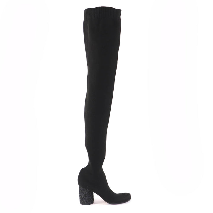 Pristine Maison Margiela 22 Knee high boots Tabi Tabi black Women 37.5 S58WW0082