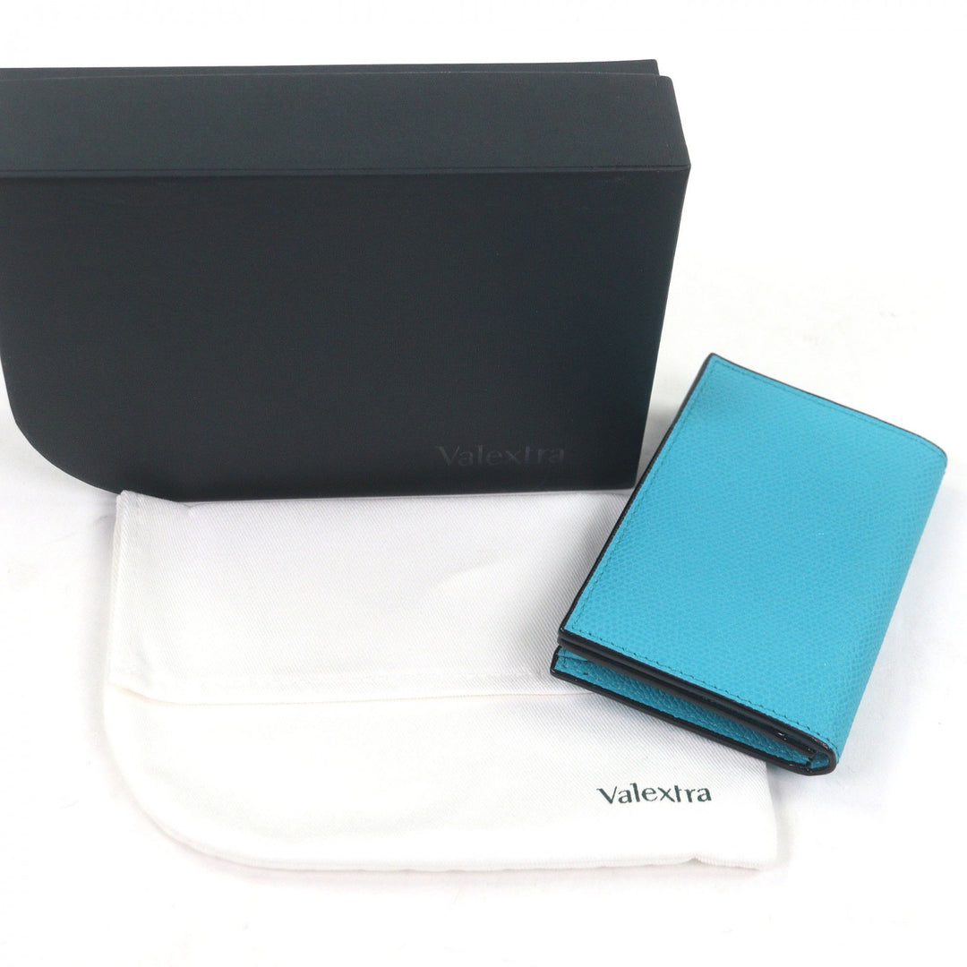 Great Valextra Card Case turquoise blue leather mens