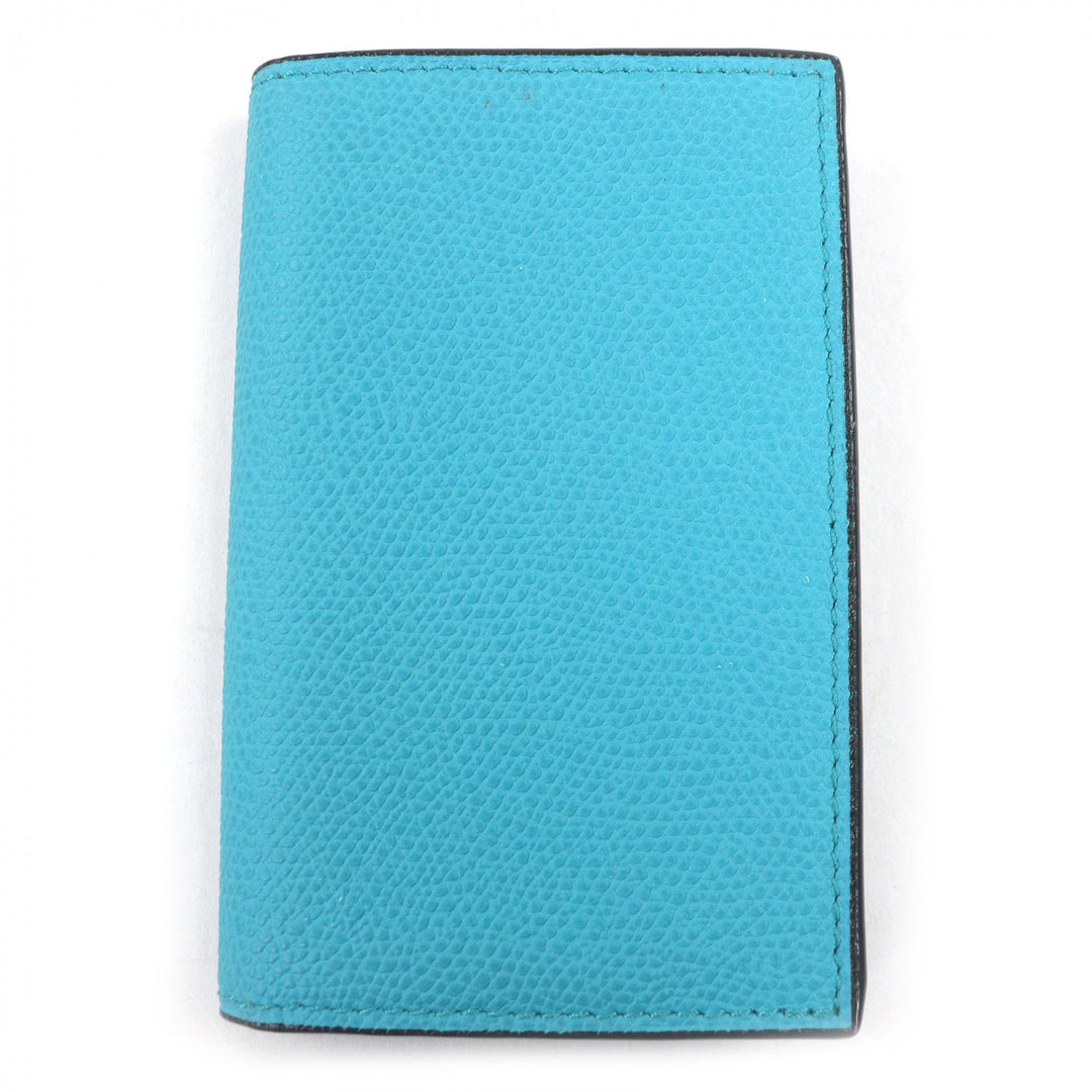 Great Valextra Card Case turquoise blue leather mens