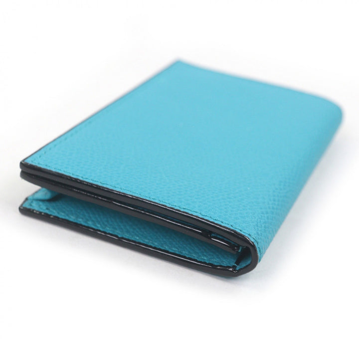 Great Valextra Card Case turquoise blue leather mens
