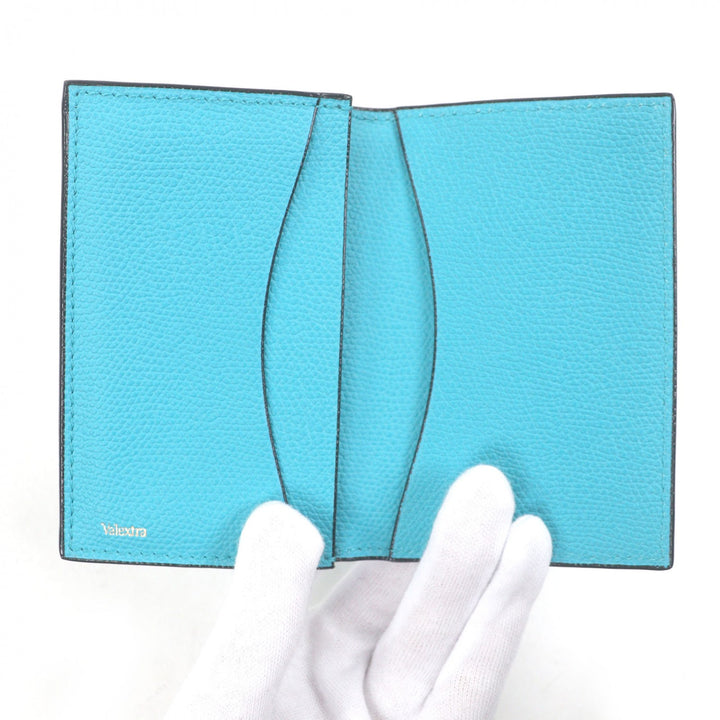 Great Valextra Card Case turquoise blue leather mens