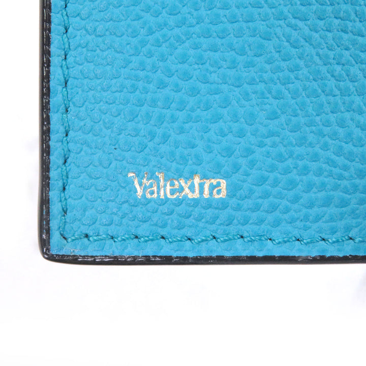 Great Valextra Card Case turquoise blue leather mens