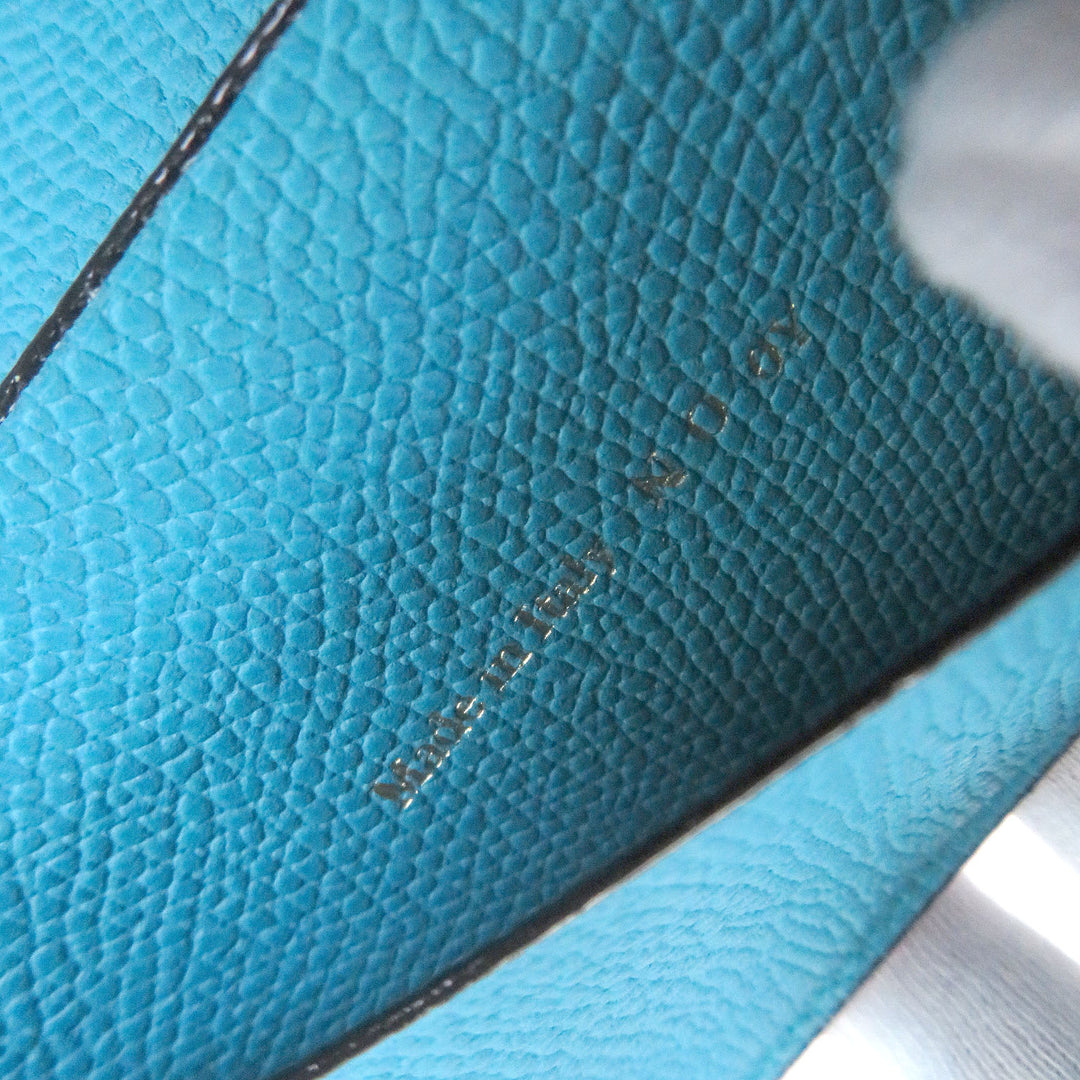 Great Valextra Card Case turquoise blue leather mens