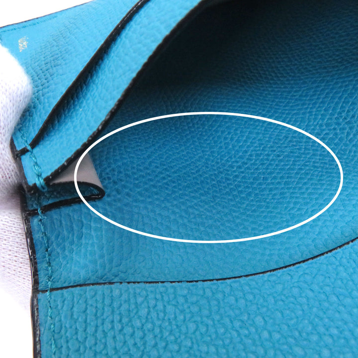 Great Valextra Card Case turquoise blue leather mens