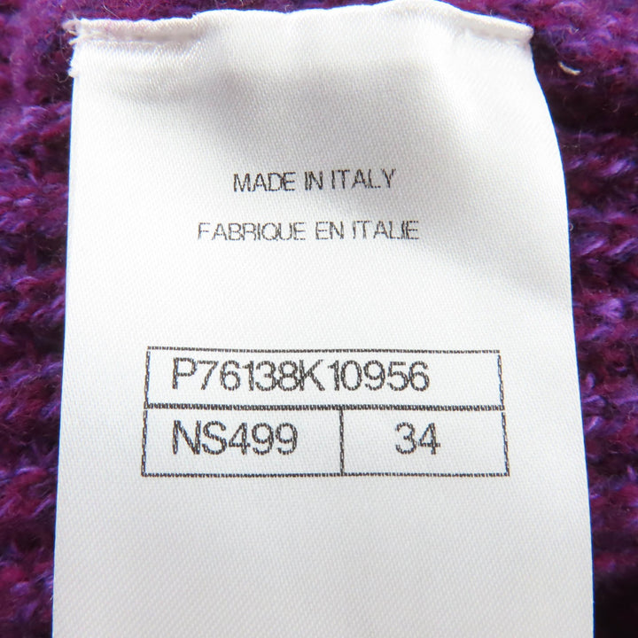 Excellent CHANEL cardigan Houndstooth long-sleeved knit cashmere 34 P76138