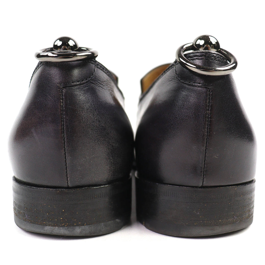 Discounted Very Good Berluti Leather shoes Monk strap plain toe Black series 8.5