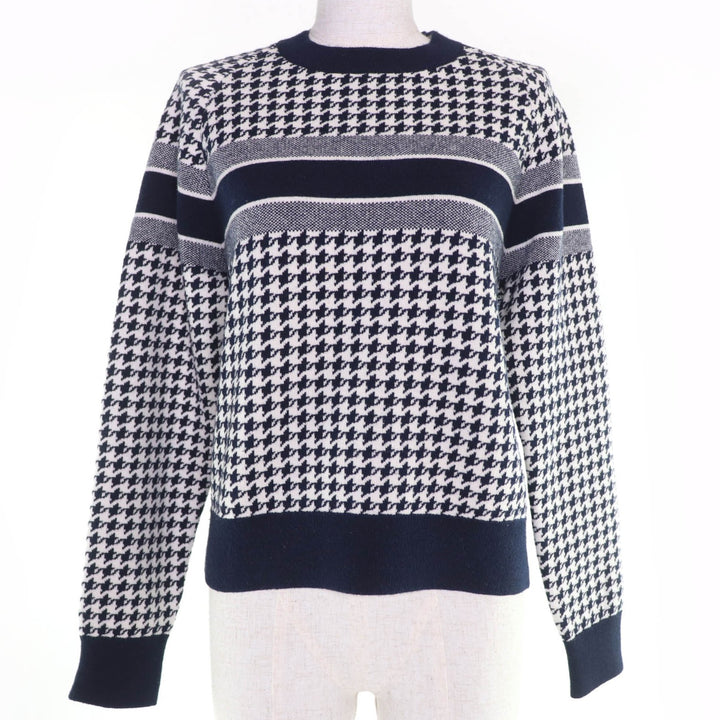 Excellent Christian Dior knit Houndstooth long-sleeved shirt cashmere Women 38