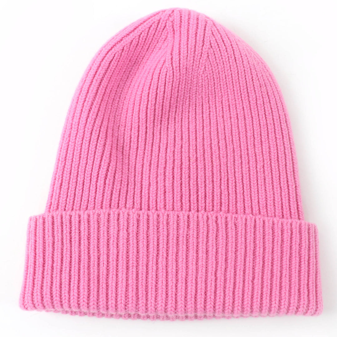 Excellent LOUIS VUITTON Knit cap Bonnet LV Ahead pink cashmere Women M77040