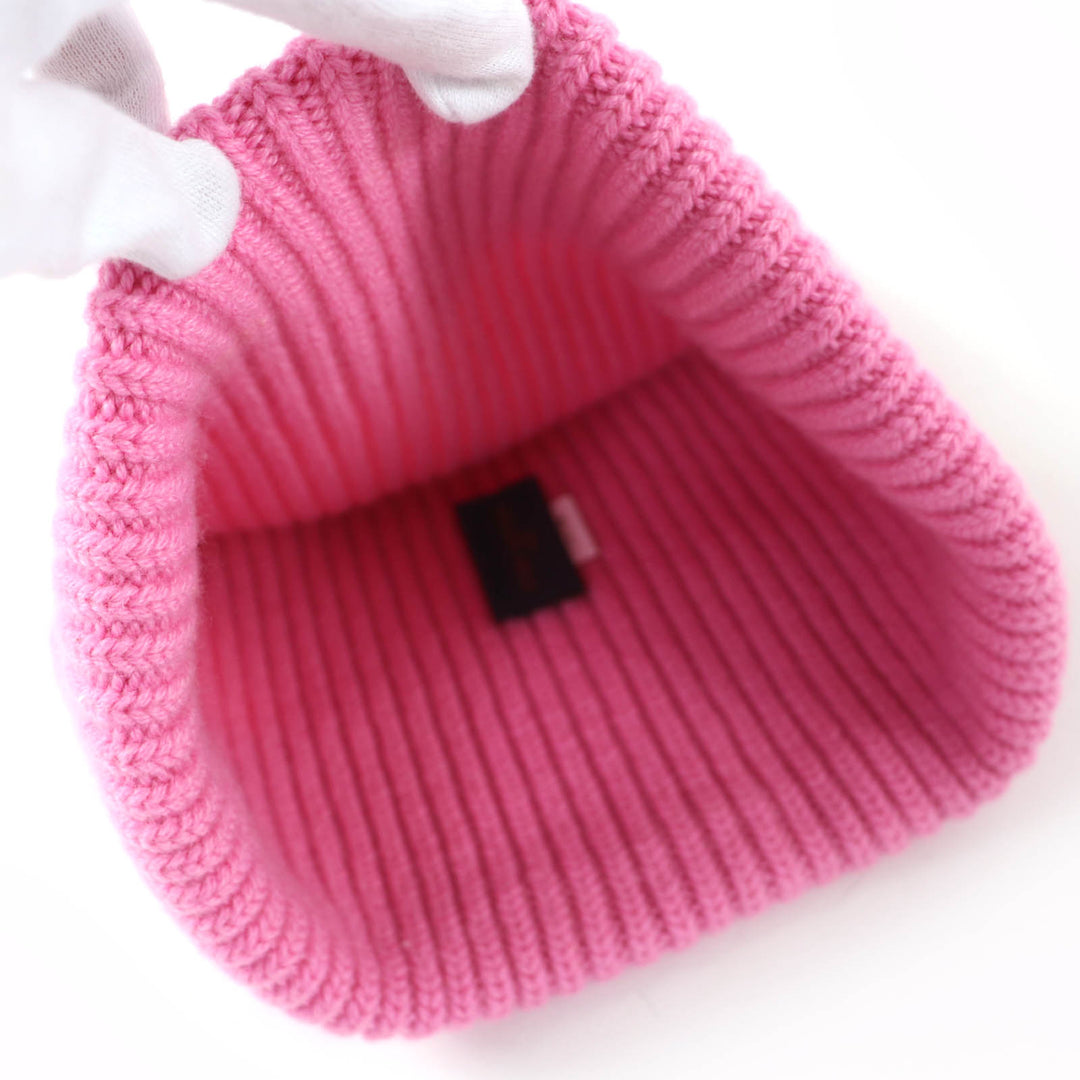 Excellent LOUIS VUITTON Knit cap Bonnet LV Ahead pink cashmere Women M77040