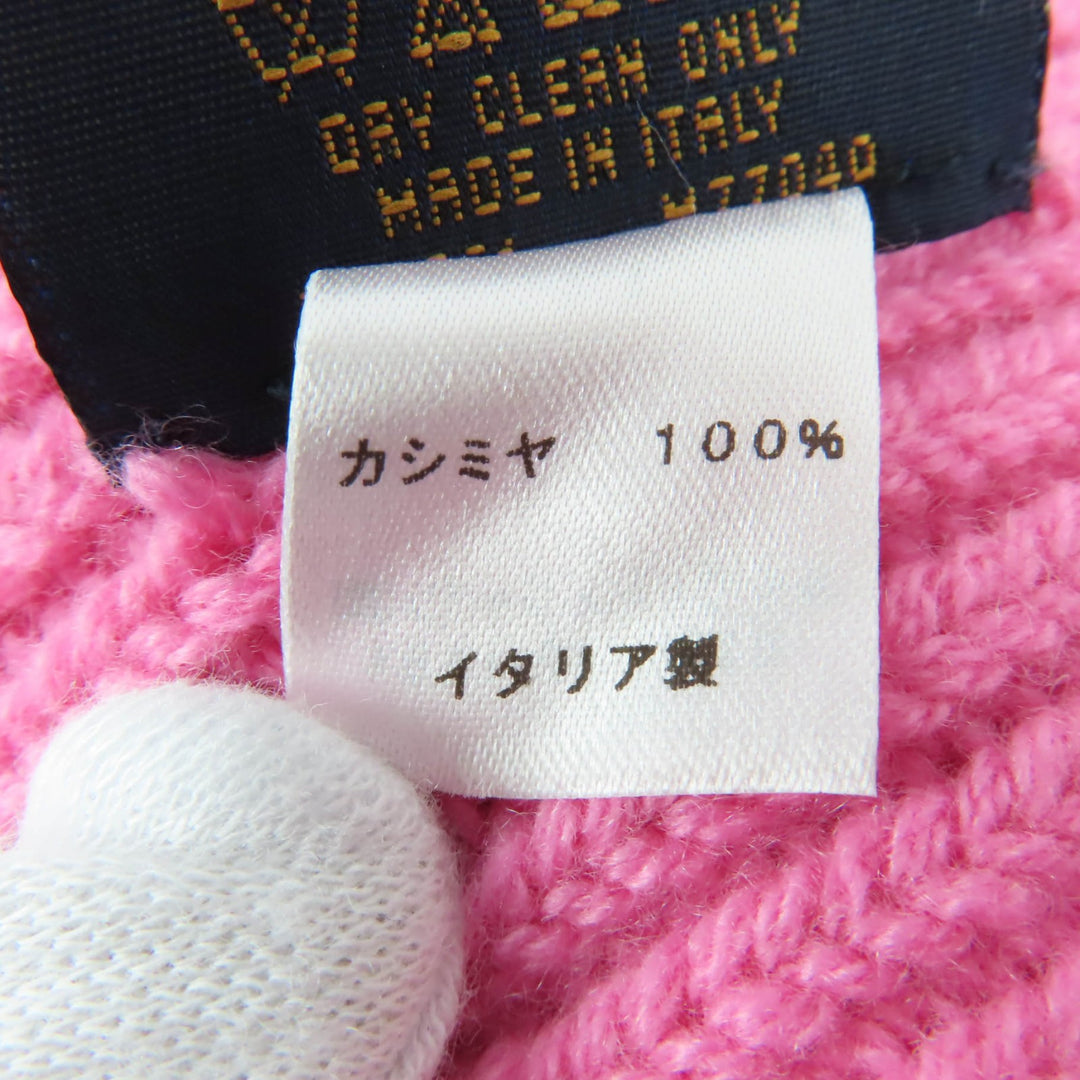 Excellent LOUIS VUITTON Knit cap Bonnet LV Ahead pink cashmere Women M77040