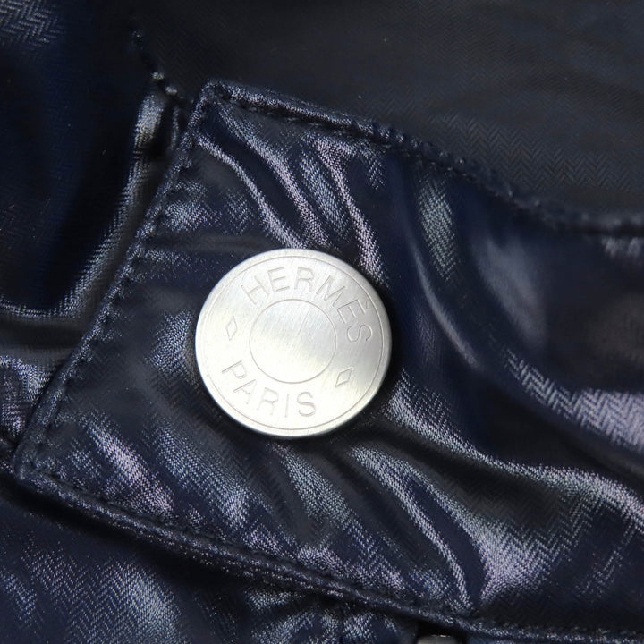 Discounted Great HERMES Nylon jacket Sellier Button Track Jacket Navy mens 46