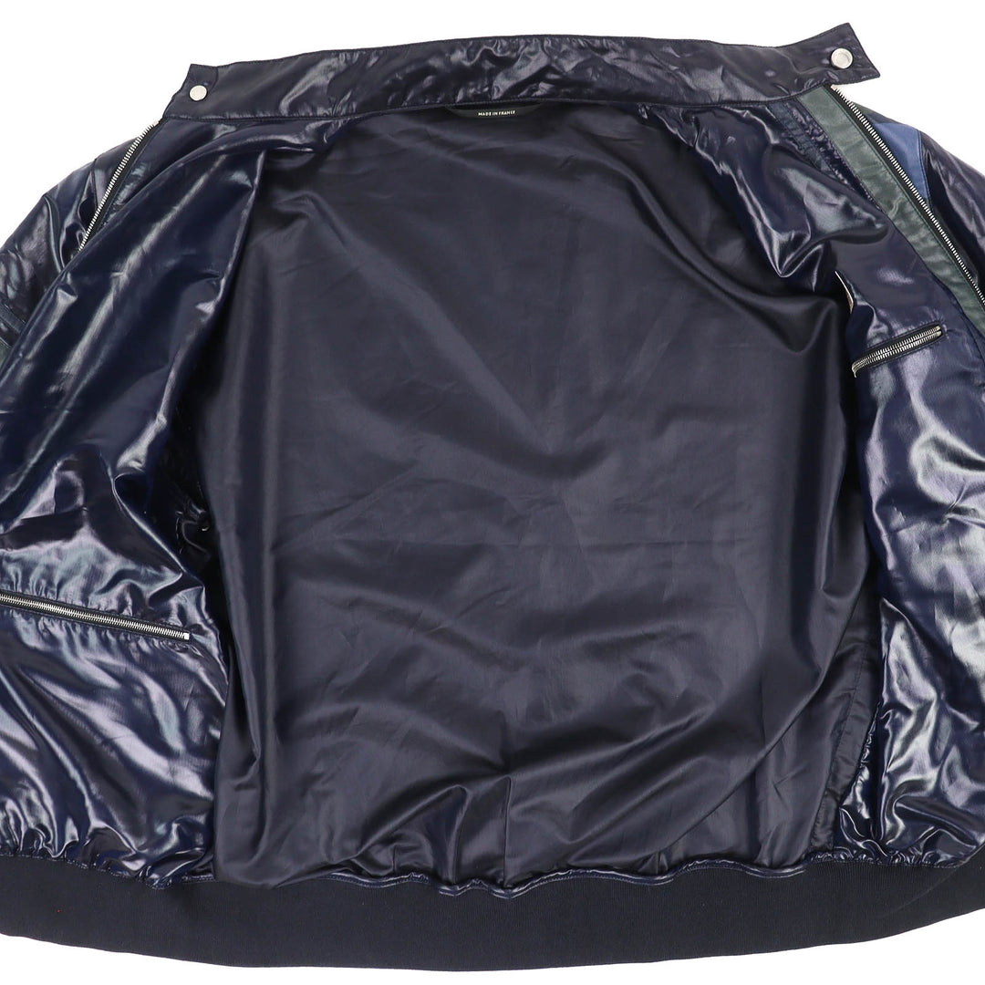Discounted Great HERMES Nylon jacket Sellier Button Track Jacket Navy mens 46
