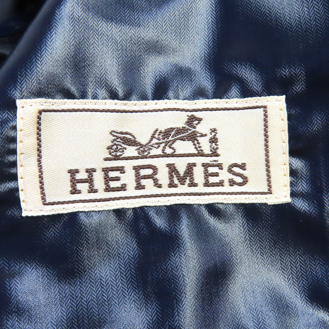 Discounted Great HERMES Nylon jacket Sellier Button Track Jacket Navy mens 46